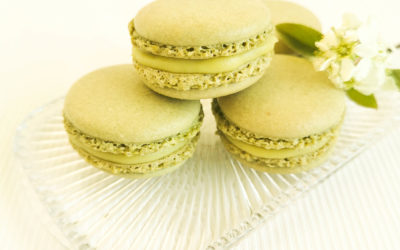 Matcha Macarons, Avocado, Lemon Curd
